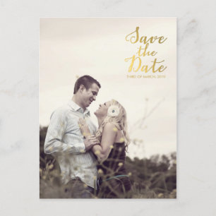 Goldfolien-Save the Date Typografie-Mitteilung Ankündigungspostkarte