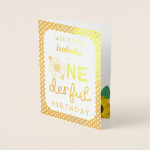 Goldfolien-Sonnenblume Onederful Geburtstag Folienkarte