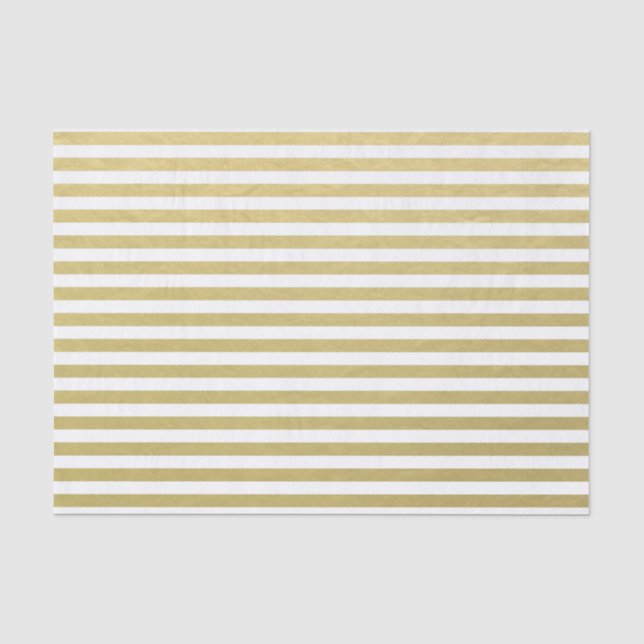 Goldfolien-weißes Streifen-Muster Seidenpapier (Vorderseite)