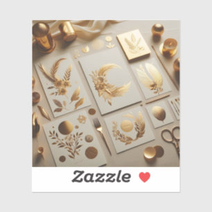 Goldfolienaufkleber für luxuriöse Hochzeitartikel Aufkleber