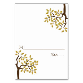 Goldfolienbaum Moderne Hochzeit gefaltet Platzkart Tischnummer