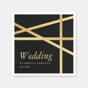 Goldfolieneffekt Geometrisches Hochzeitstil Serviette