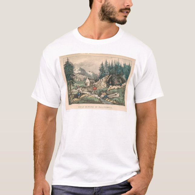 Goldförderung in Kalifornien (0636A) T-Shirt (Vorderseite)