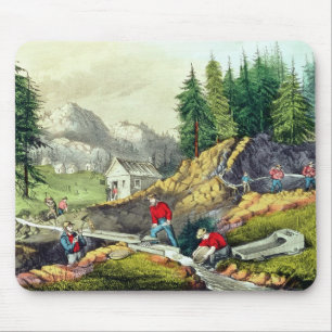 Goldförderung in Kalifornien Mousepad
