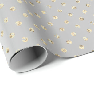 GoldFoxier Confetti-kleine Tupfen-silbernes Grau Geschenkpapier