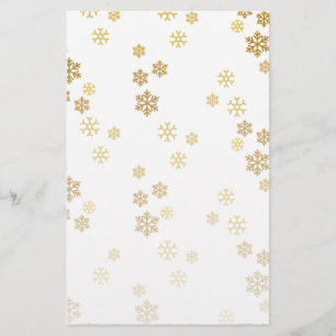 Goldfräsen Fallende Schneeflocken Briefpapier