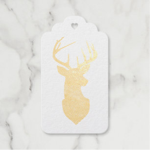 Goldfräser-Silhouette mit majestätischen Antlern Geschenkanhänger
