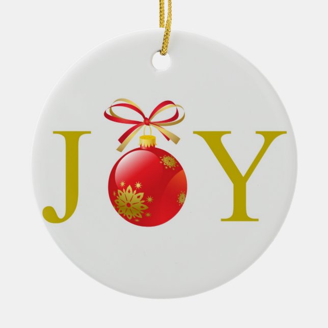Goldfreude-Weihnachtsverzierung Keramikornament (Vorne)