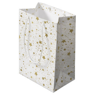 Goldfunkelnde Sterne Mittlere Geschenktüte