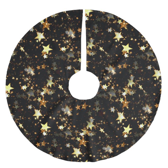Goldgalaxie Weihnachtsbaumrock Polyester Weihnachtsbaumdecke (Vorderseite)