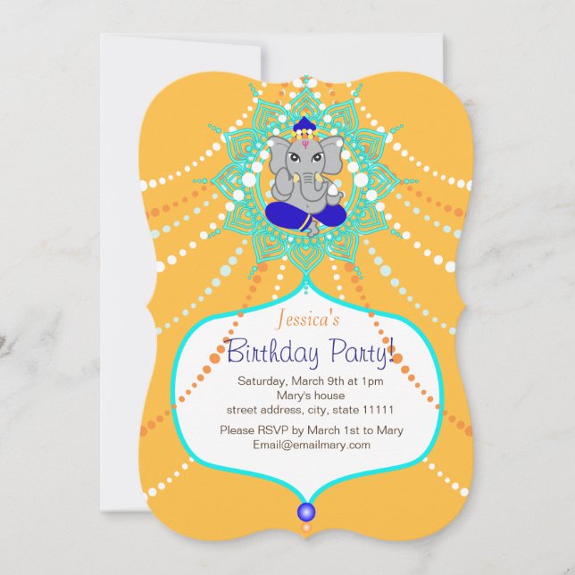 GoldGanesh Geburtstag 5" x 7" Einladungskarte (Vorderseite)