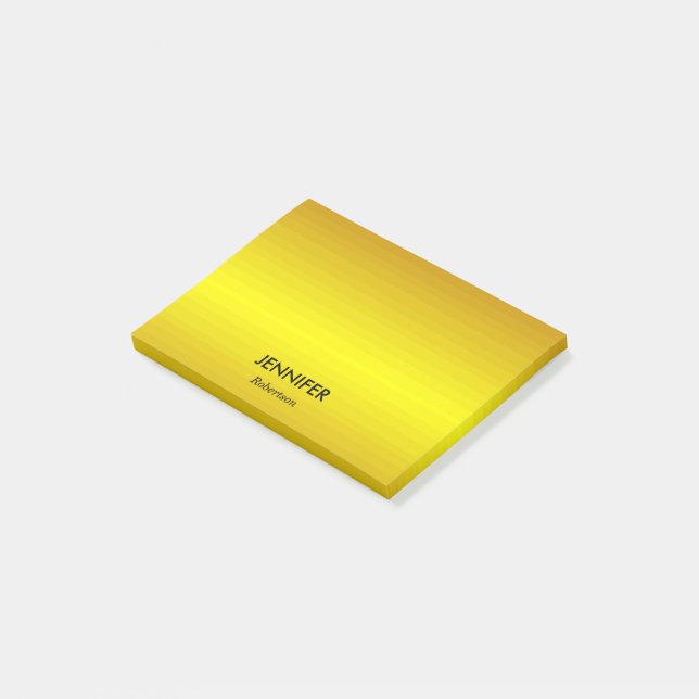 Goldgefälle bei individuelle Name Post-it Klebezettel (angewinkelt)