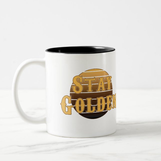 goldgelb Vintag bleibe Zweifarbige Tasse (Links)