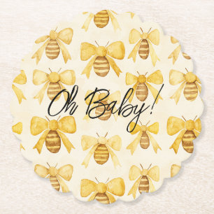 Goldgelbe Honigbienen Bögen Baby-Party Untersetzer