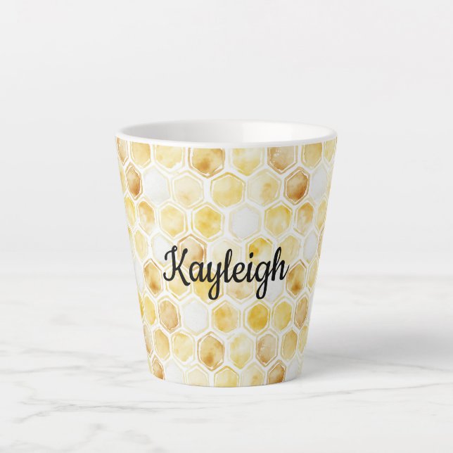 Goldgelbe Honigwabe Milchtasse (Vorderseite)