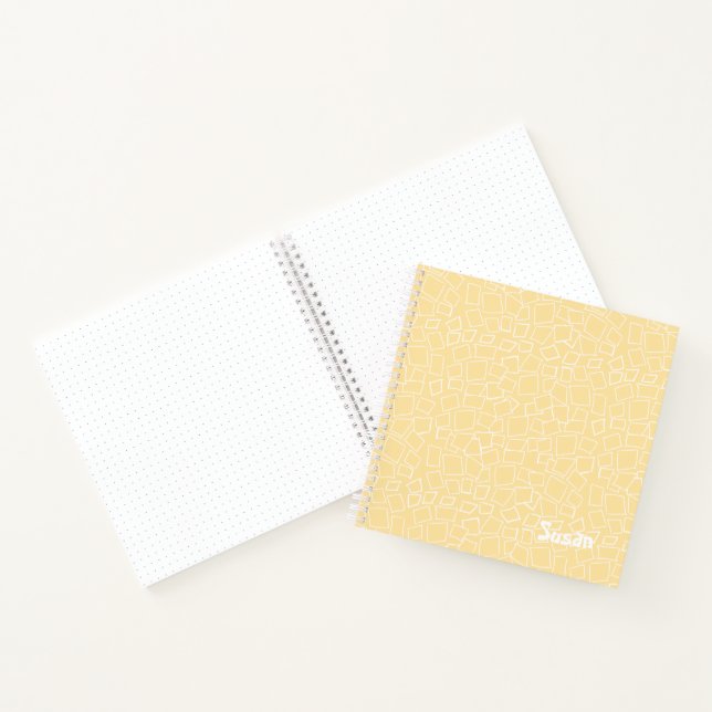 Goldgelbe, moderne, weiße Mosaik-Bullet-Journal Notizbuch (Innenseite)