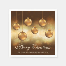 goldgelbe Weihnachtsbaumchen mit eigenem Text Serviette