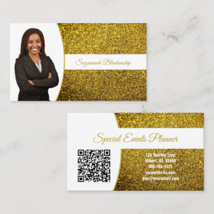 Goldgelber falscher Glitter Professional Photo QR Visitenkarte