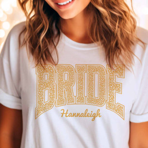 Goldgelbes Blumen-Braut-Hochzeits-Brautjungfer-Par T-Shirt