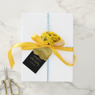 Goldgelbes Gold-Glitter-Watercolor-Abstrakt  Geschenkanhänger
