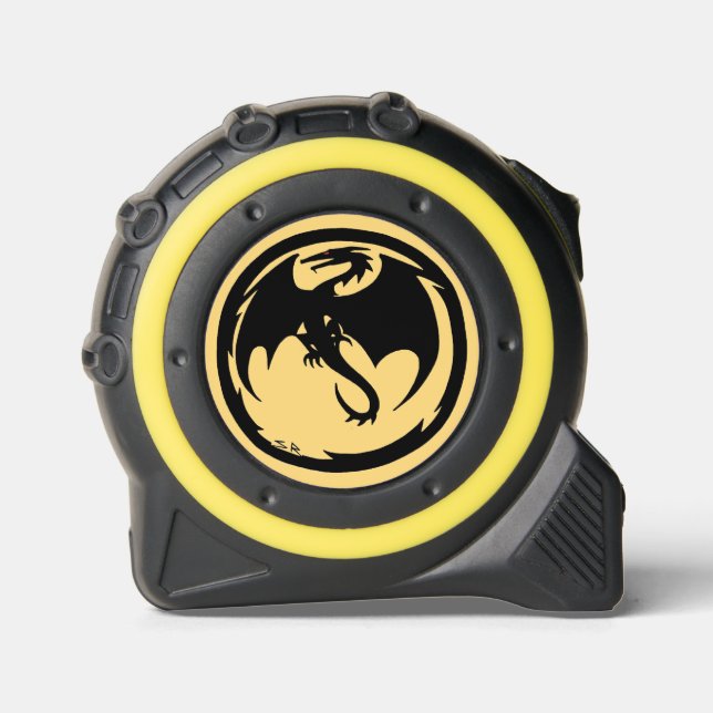 Goldgelbes Klebeband für Schwarzen Drachen Maßband (Vorderseite)