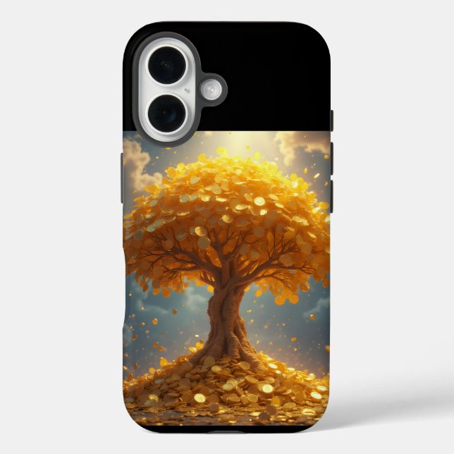 Goldgeld-Goldmünzen iPhone 16 Hülle (Rückseite)
