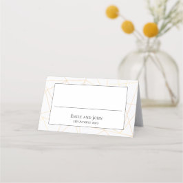 Goldgeometrische Schwarze Typografie und Hochzeit Platzkarte