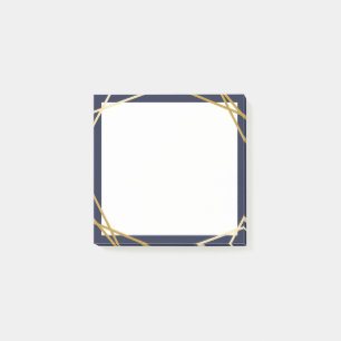 Goldgeometrisches Mitternachtsblau 3"" Anmerkungen Post-it Klebezettel