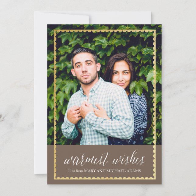 Goldgetrimmte warme Wünsche braun (Vorderseite)