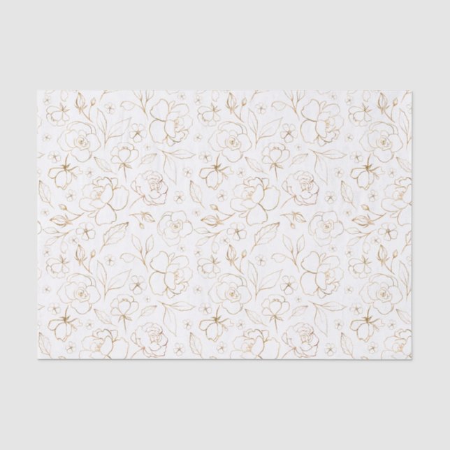 Goldgezeichnetes Rose-Testpapier Seidenpapier (Vorderseite)