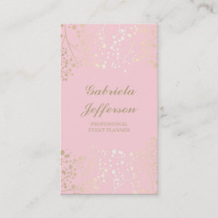 GoldGipskraut-Rosa-Vintages elegantes Visitenkarte