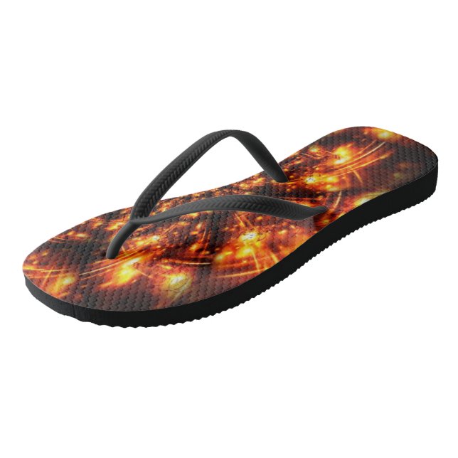 Goldglanzlichter Flip Flops (Schrägansicht)