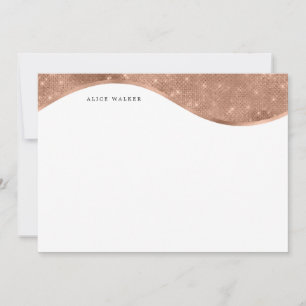 Goldglasfolienmonogramm aus luxuriöser Rose Mitteilungskarte