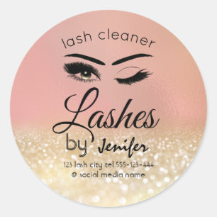 Goldglatter-Wink-Lash-Verlängerung lash reiner Cla Runder Aufkleber