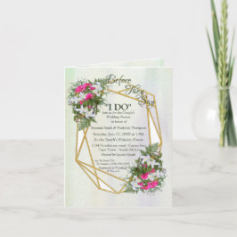 Goldglitter-Blume Bouquet Couple Dusche Einladung