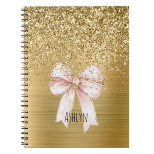 Goldglitter-Rosabogen Notizblock