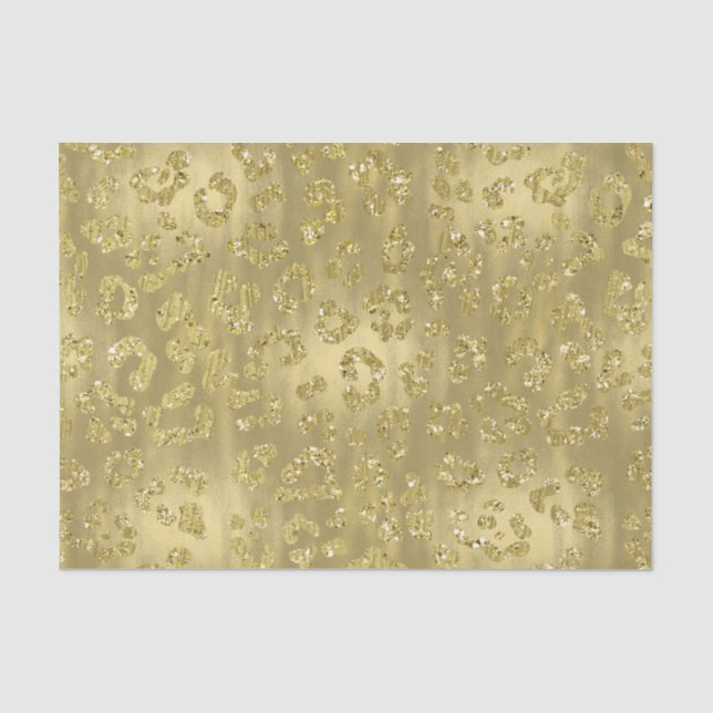 GoldGlittery Leopard-Druck Seidenpapier (Vorderseite)