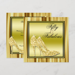 GoldGlittery Stilette u. Musik fabelhafte 50 Einladung