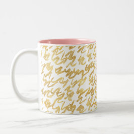 GoldGlitzabstrakte Squiggles Kaffeetasse