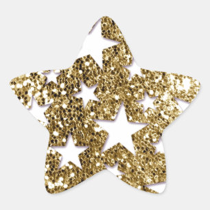 GoldGlitzer-Blick-Sterne Stern-Aufkleber