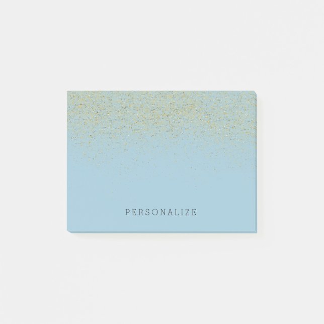 GoldGlitzer-festes Blau Post-it Klebezettel (Vorderseite)