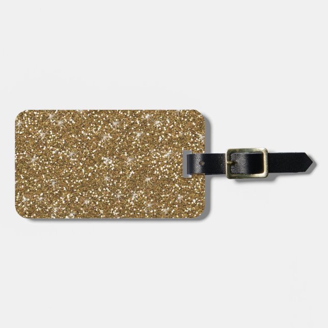 GoldGlitzer gedruckt Gepäckanhänger (Vorderseite horizontal)