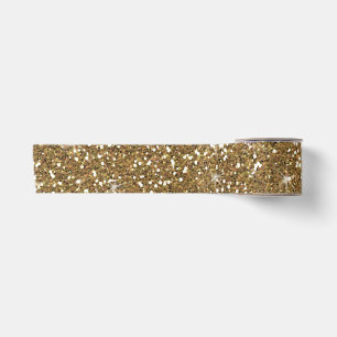 GoldGlitzer gedruckt Satinband