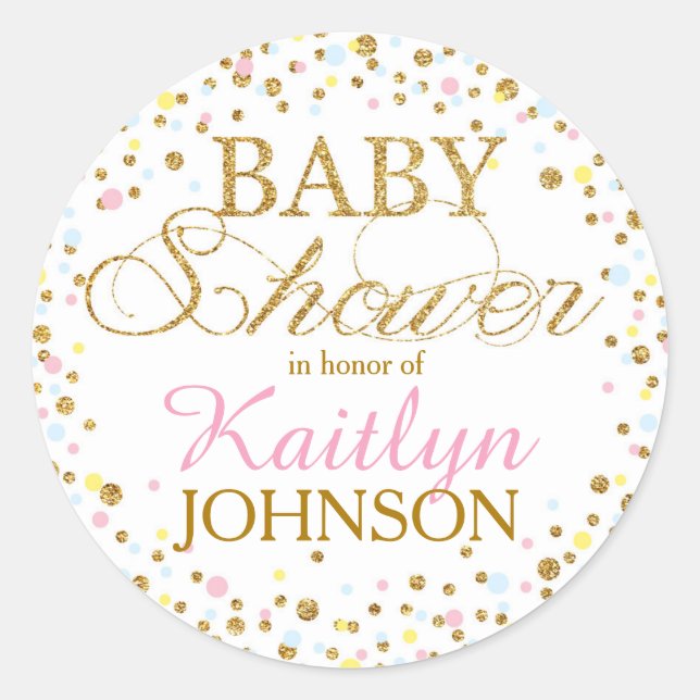 GoldGlitzer-Geschlechts-neutraler Runder Aufkleber (Vorderseite)