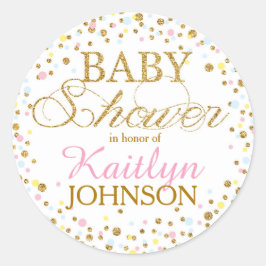 GoldGlitzer-Geschlechts-neutraler Runder Aufkleber