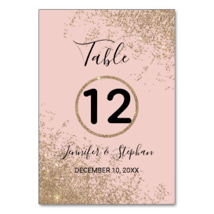 GoldGlitzer-Glitzern erröten rosa Tischnummern