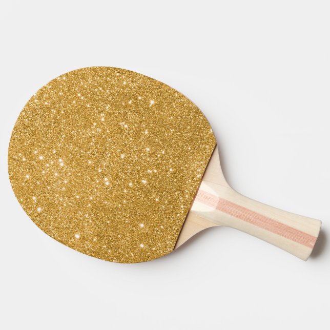 GoldGlitzer-Glitzern Tischtennis Schläger (Rückseite Seitenansicht)