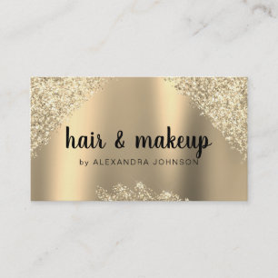 Goldglitzer Haar und Make up Visitenkarte