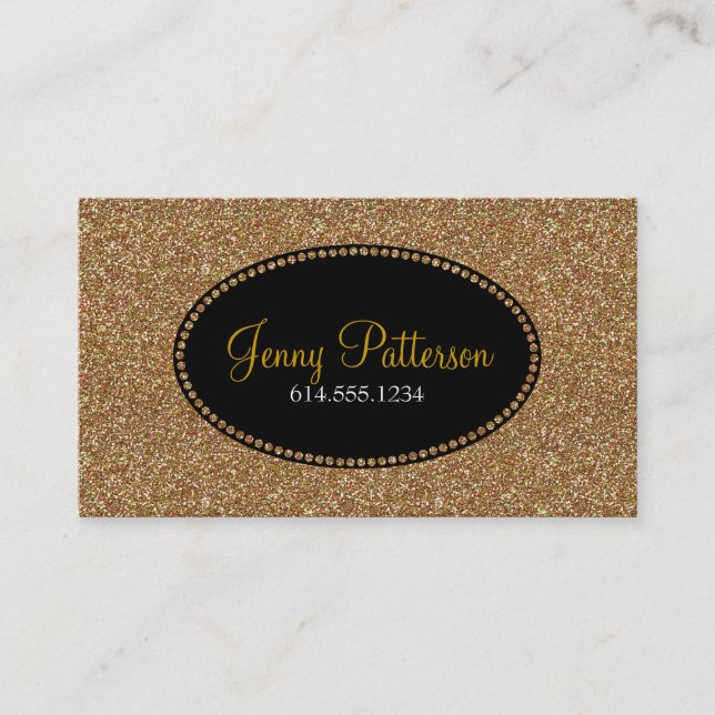 GoldGlitzer-hübsche elegante Girly Visitenkarte (Vorderseite)