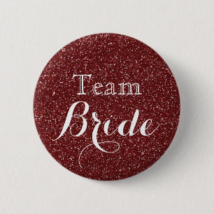 GoldGlitzer-Imitat-Folien-Hochzeits-Team-Braut Button